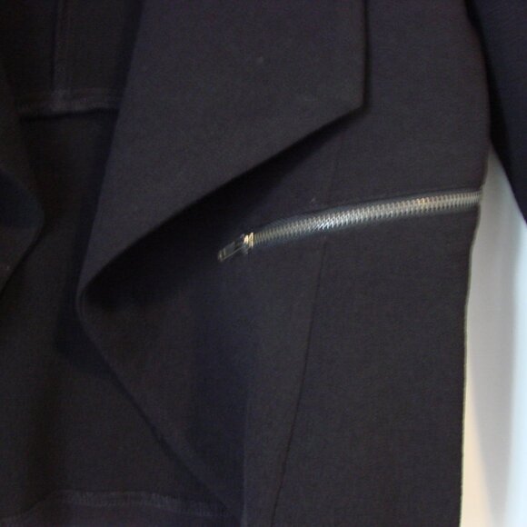 Elodie Black Open Front Blazer Jacket Business Draped Collar Size Medium - Picture 6 of 8